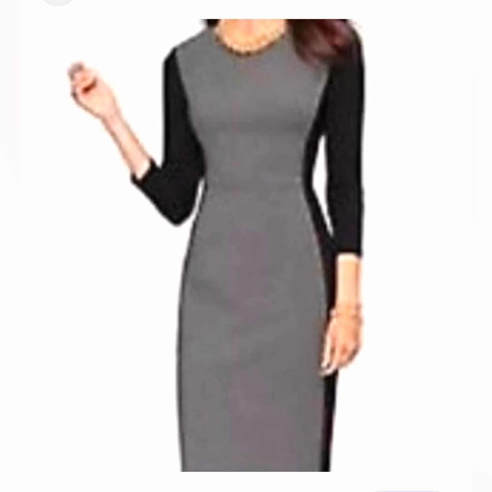 Talbots Colorblock Ponte Sheath Dress - Picture 2 of 7